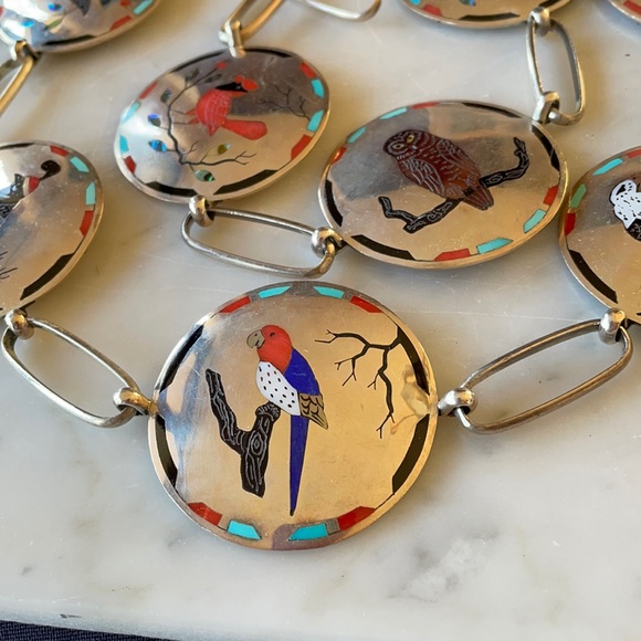 Vintage Native American Dale Edaakie Zuni Link Concho belt - Picture 4 of 16